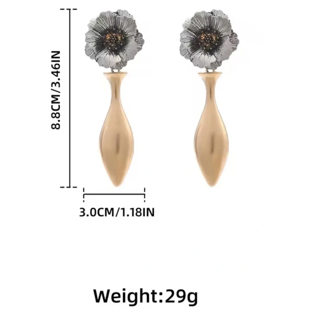 New Luxury collection Zara Famous Floral Gold and Silver Floral Earrings